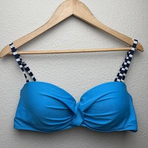 Twist Front‎ Bikini Swim Top Size XXL Striped Nautical Resort Coastal Beach Wear